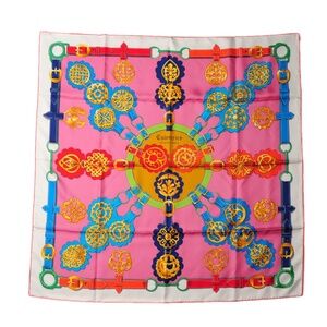 HERMES  Silk Cuivreries Scarf 90